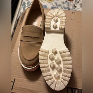 Maurices Tan Loafers with White Soles